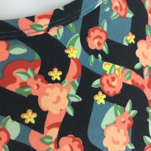 Lularoe Carly Dress Floral Trellis Size XXS T-shirt dress Short Sleeve - Picture 4 of 8